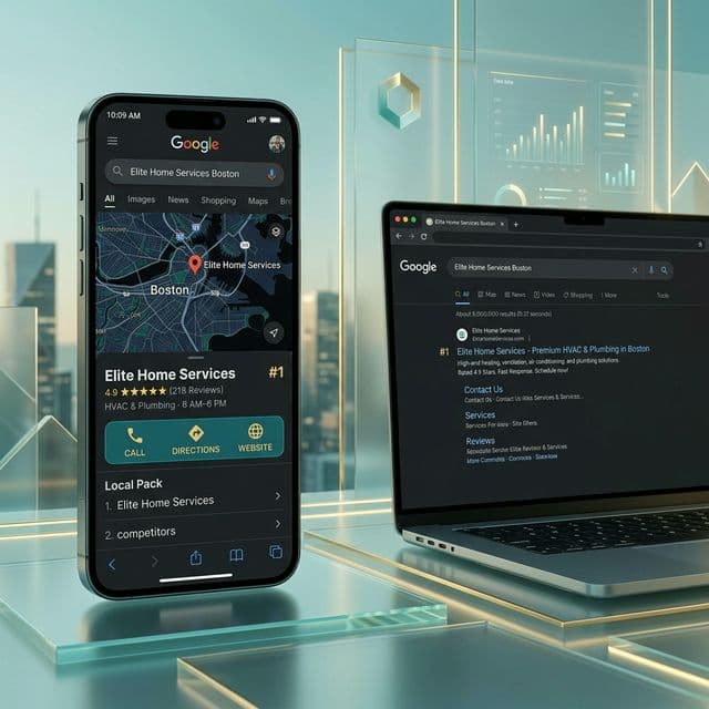 Local SEO services Google Maps ranking mockup