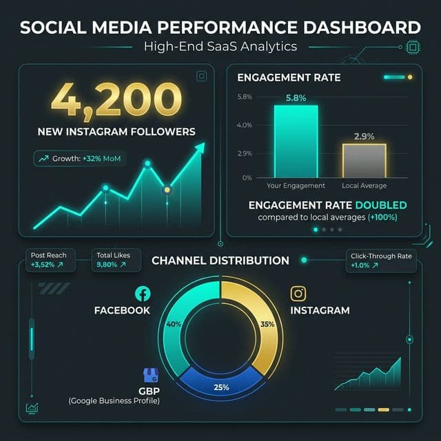 Social media management performance metrics for local service businesses