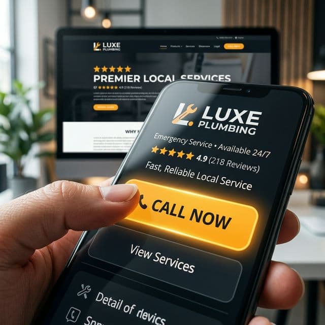 Local service business converting leads with mobile call-to-action